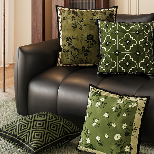 Cushion Pillowcase Sofa Pillow Green Mid-Century Style Cushion with Core New Bedside Pillow Back Cushion Car