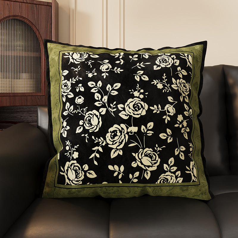 ソファピローグリーンのヴィンテージスタイルクッションクッション、枕ケース、クッション、芯付き、新しいベッドサイドピロー、背もたれクッション、車の積み重