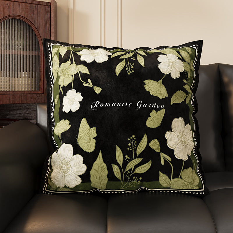 ソファピローグリーンのヴィンテージスタイルクッションクッション、枕ケース、クッション、芯付き、新しいベッドサイドピロー、背もたれクッション、車の積み重