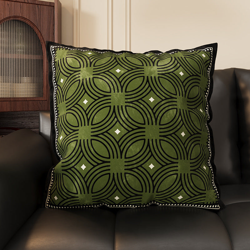 ソファピローグリーンのヴィンテージスタイルクッションクッション、枕ケース、クッション、芯付き、新しいベッドサイドピロー、背もたれクッション、車の積み重